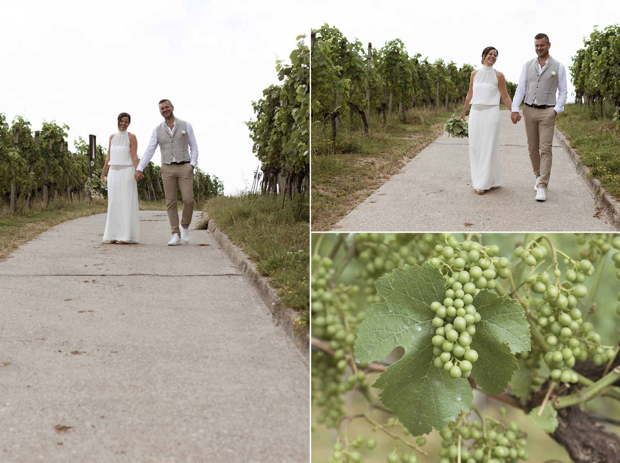 Brautpaar bei den Weinreben in Muttenz