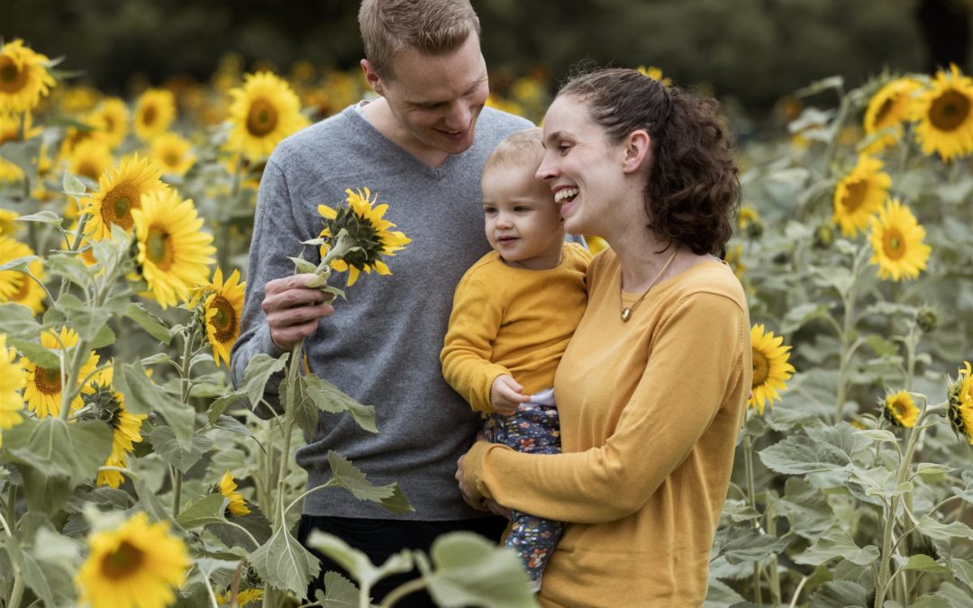 Familien Fotoshooting in Basel - Fotoshooting inmitten von Sonnenblumen