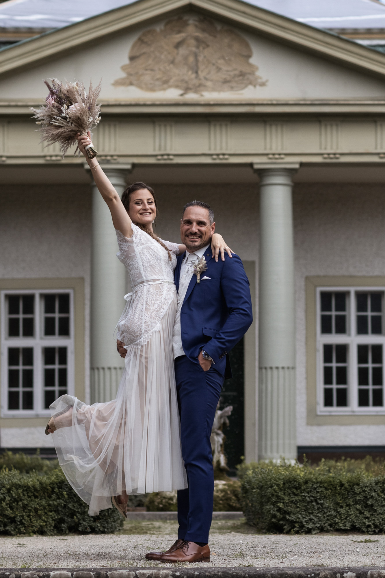 Das verheiratete Paar - Hochzeit in der Villa Wenkenhof in Riehen - Hochzeitsfotograf Basel